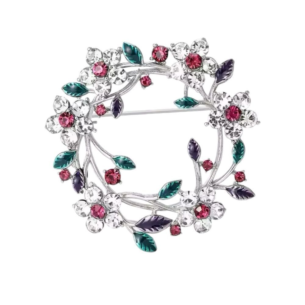 FLORAL‎ SILVER WREATH BROOCH